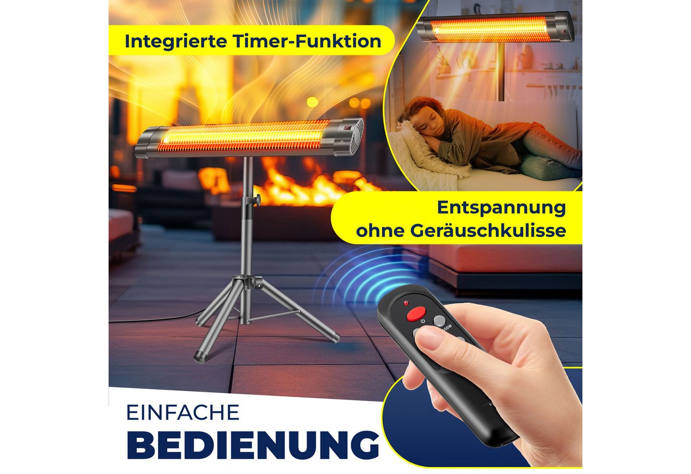 Kesser® Infrarot-terrassenstrahler 2500 W, Höhenverstellbar - 2500w, Anthrazit Bild 5