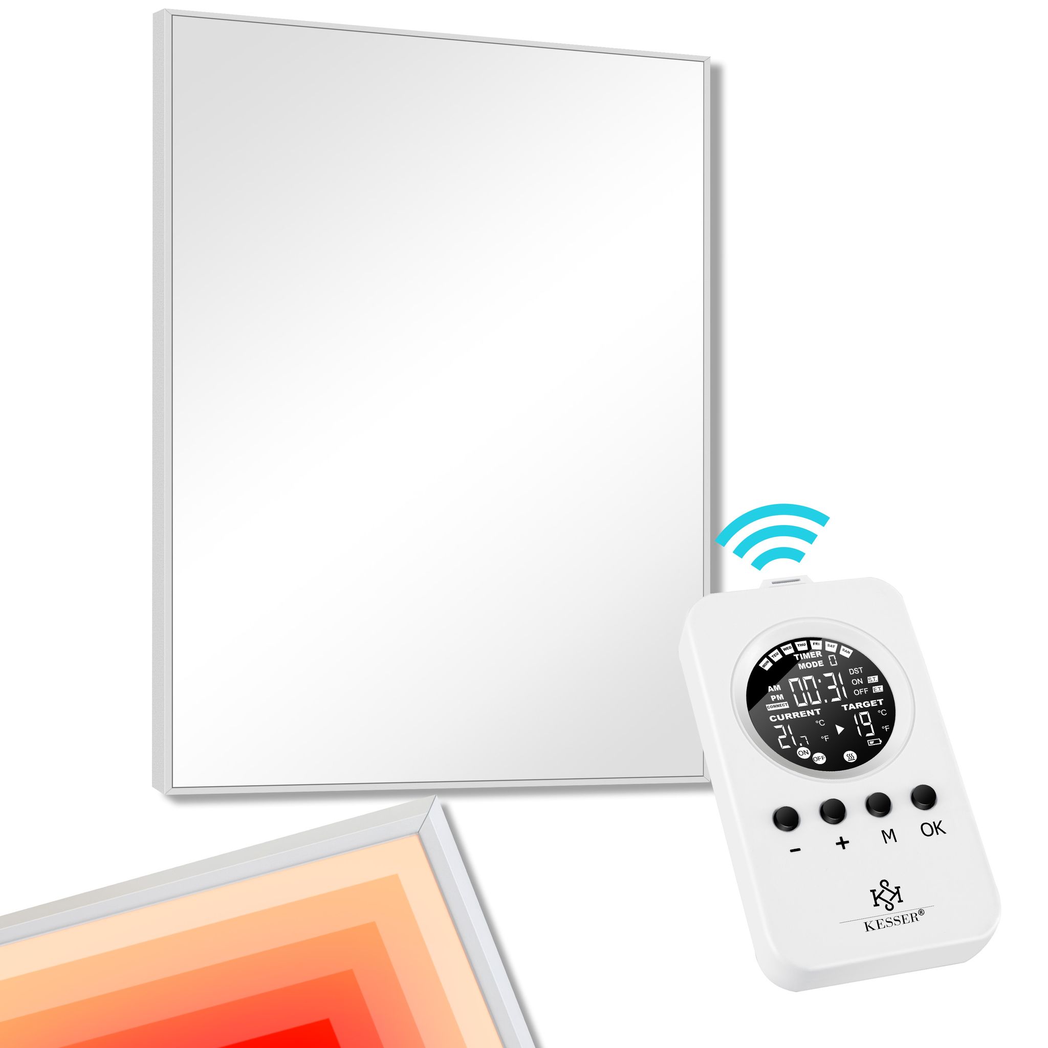 Kesser® Infrarotheizung Mit Thermostat, Ip44 - 1000w