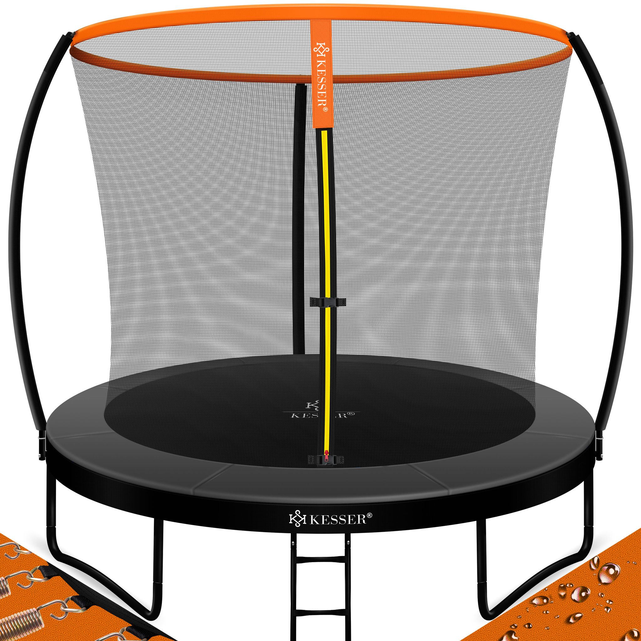 Kesser® Gartentrampolin, Tüv Gs - 244 Cm, Orange / Anthrazit