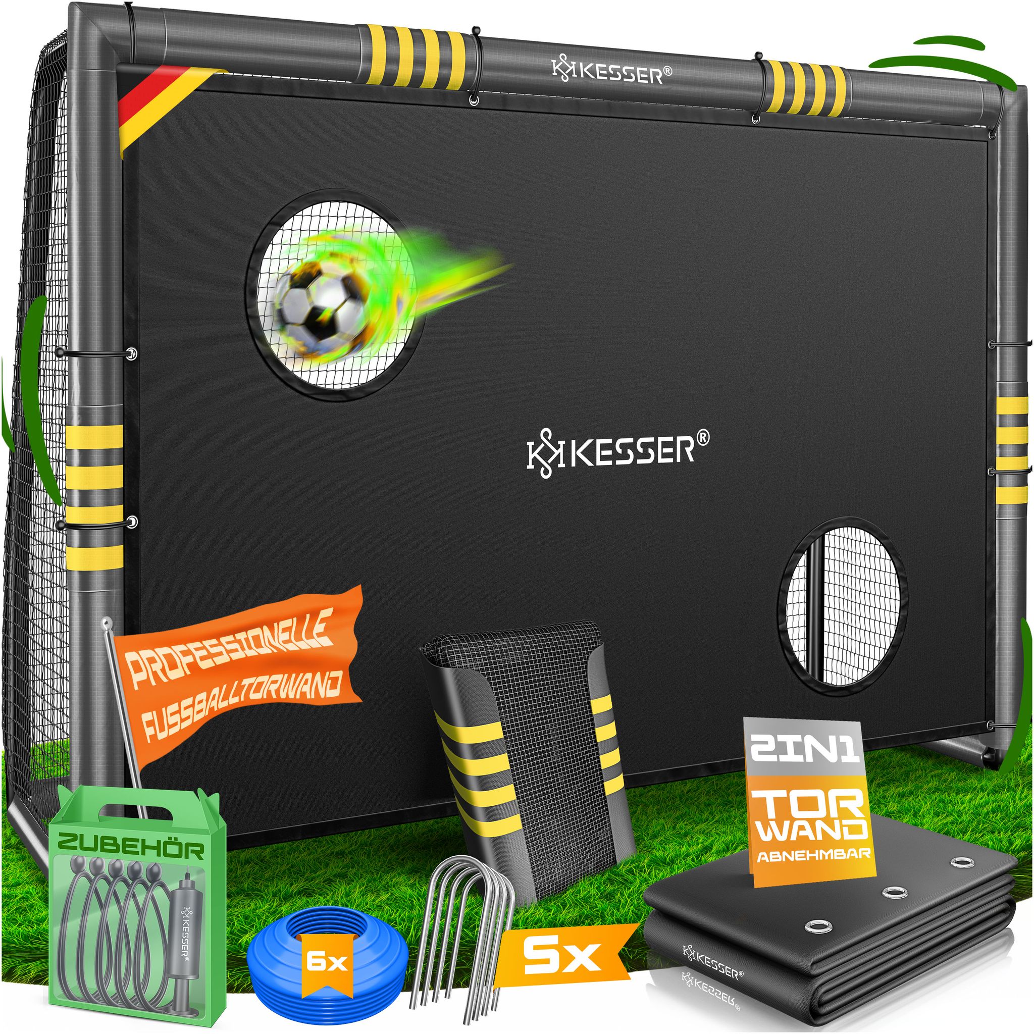 Kesser® Fußballtor Für Garten, 180-300 Cm - Anthrazit, 180 Cm, Mit Torwand