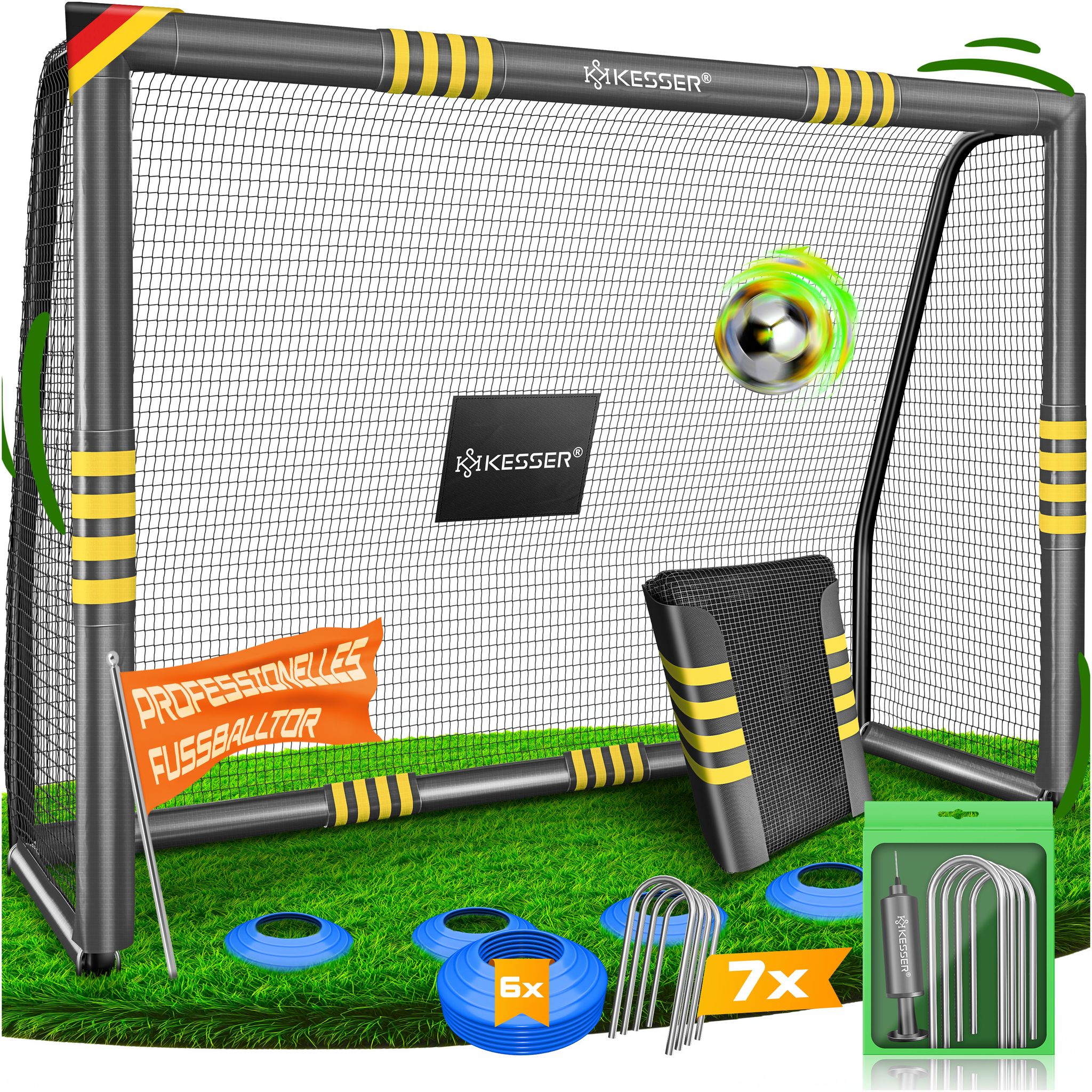 Kesser® Fußballtor Für Garten, 180-300 Cm - Anthrazit, 240 Cm, Ohne Torwand