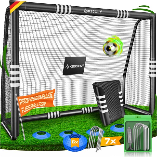 Kesser® Fußballtor Für Garten, 180-300 Cm - Schwarz, 300 Cm, Ohne Torwand