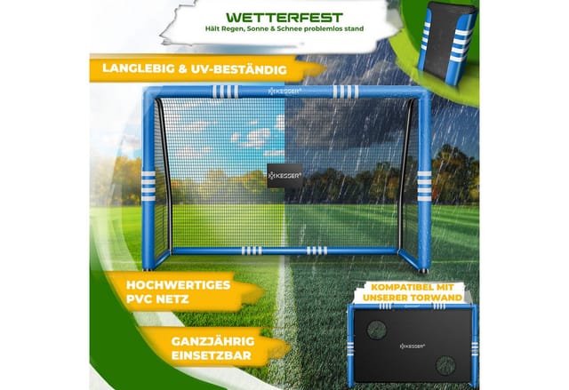 Kesser® Fußballtor Für Garten, 180-300 Cm - Blau, 300 Cm, Ohne Torwand