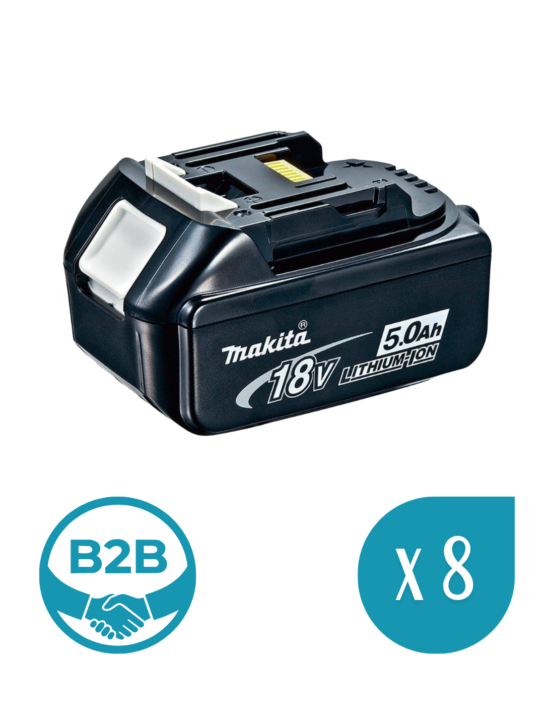 Pack Mit 8 Batterien Makita Bl1850 (18v - 5,0 Ah)