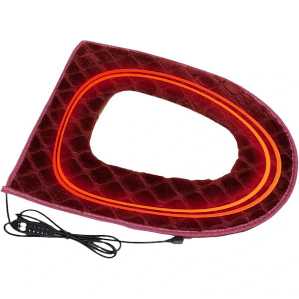 Beheizbarer Toilettensitz Mit Weichem Samtbezug, Maße 43x37 Cm, Usb-betrieben, Komfortabel Und Atmungsaktiv, Einfach Zu Installieren Und Zu Reinigen.