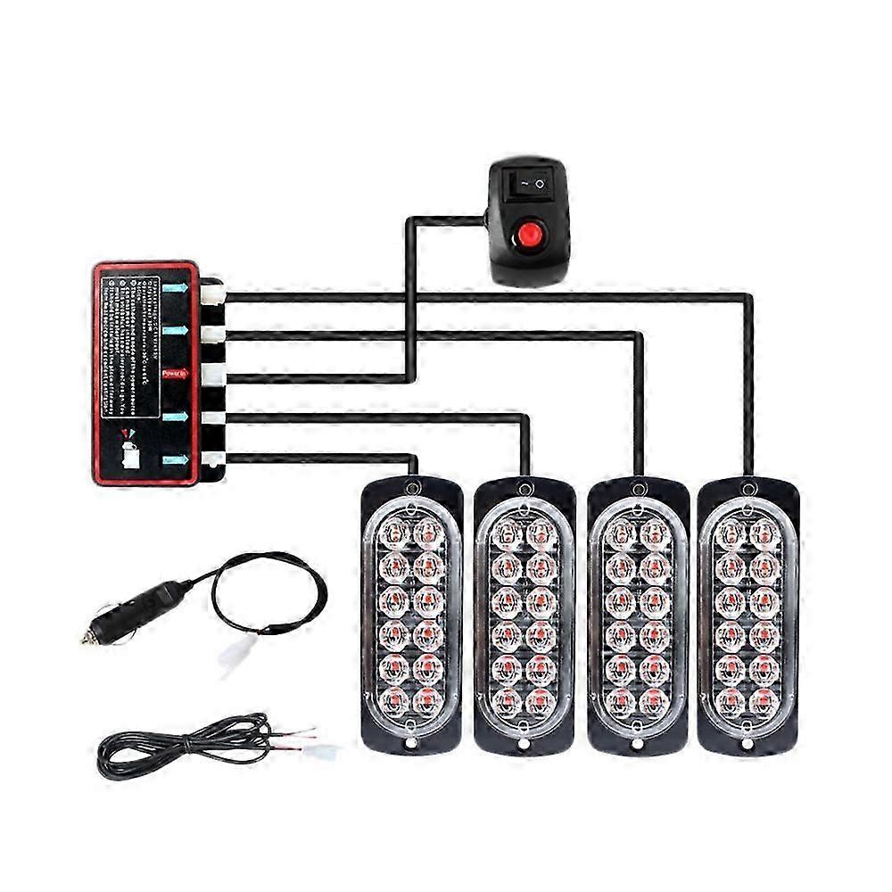 12v/24v Blinkende Warnleuchte Für Pkw/abschleppwagen, Wasserdicht Bis 14 Meter (fmy)