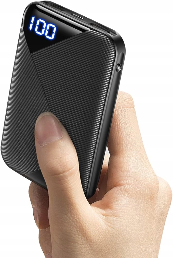 Kompakte Powerbank Mit Usb-c-anschluss, 10000 Mah Und Taschenlampe