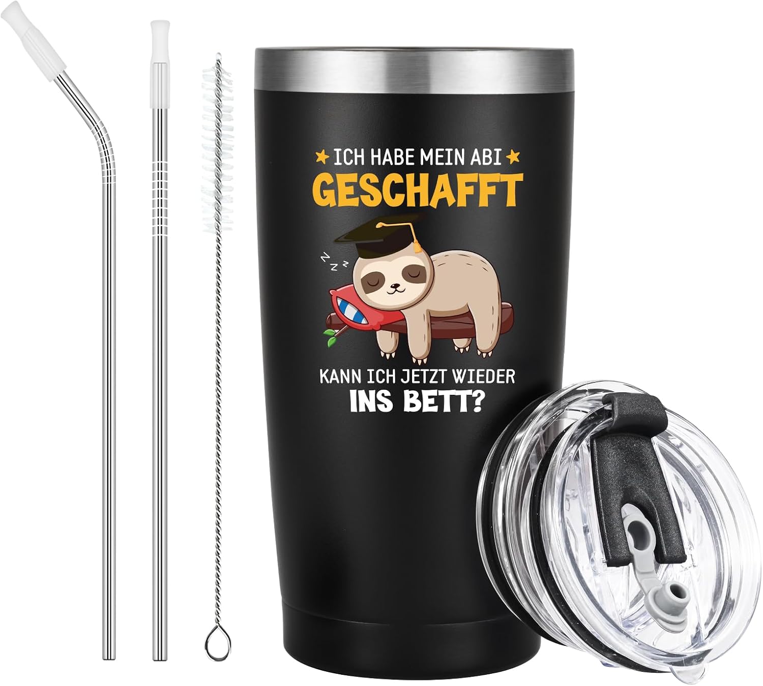 600-ml-thermosbecher Zum Schulabschluss – Lustig, Schwarz
