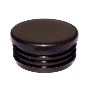 Schwarze Profilendkappe, Durchmesser 50, Rund, 1 Stück.