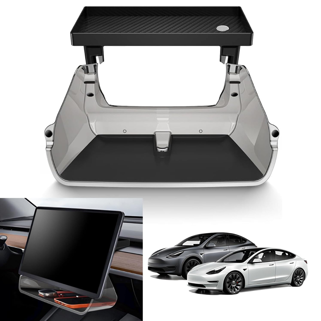 Magnetische Acryl-mittelkonsolenablage Für Tesla Model 3/y Qkiip Schwarz