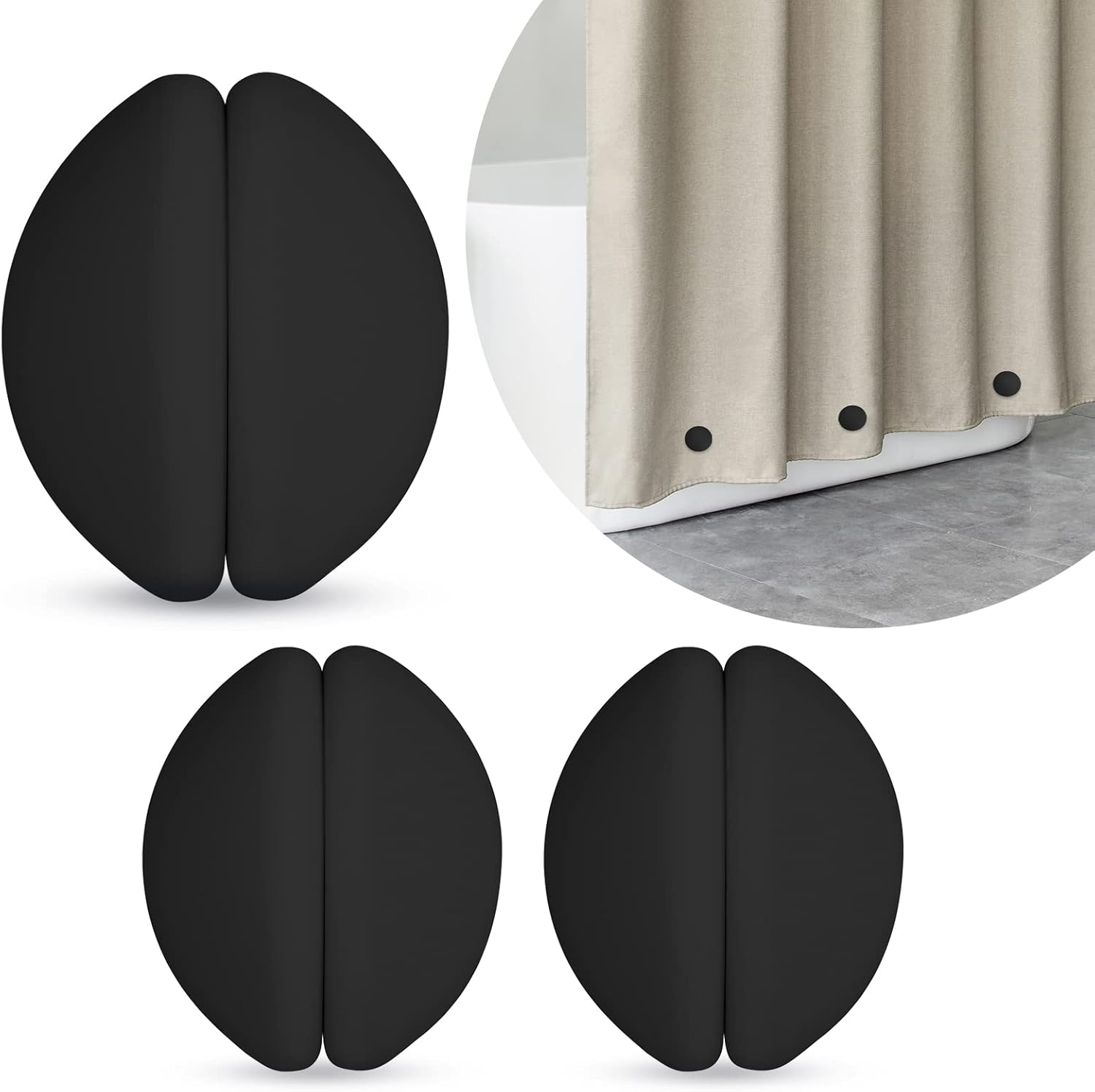 Gegengewicht Für Duschvorhänge, Starker, Silikonbeschichteter Magnet, Geeignet Für Duschräume.