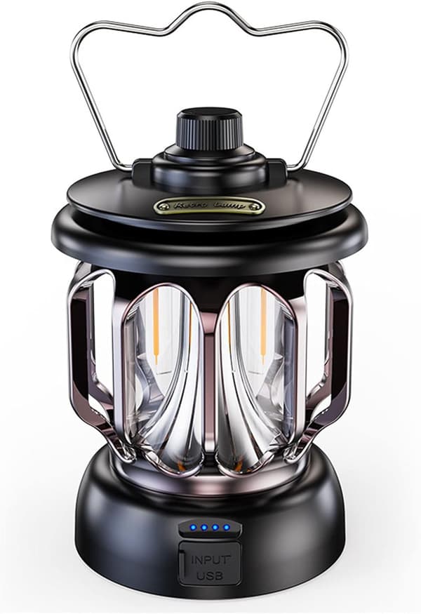 Led-campinglampe Für Den Außenbereich, Retro-stil, Tragbare Zeltlampe Mit Usb-ladefunktion.