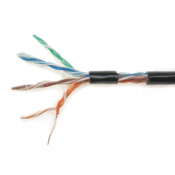 Verdrilltes Internetkabel 5e, Gelbeschichtet, Schwarz, 1 M