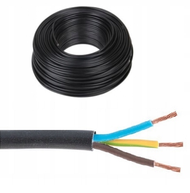 Omy 3x1,5 25m Schwarzes Elektrokabel