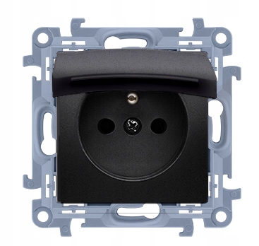 Einzelsteckdose Mit Klappe Simon 10 Cgz1bc.01/49 Schwarz