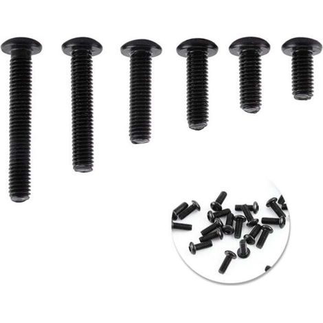 Sortiment Mit 250 Stück Für Sechs Creux M3-pfannen Aus Schwarzem Allié-acryl Mit Sechseckigen Löchern (tête Bombée)
