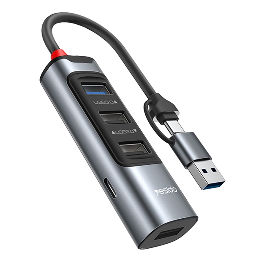 Usb + Usb-c Hub-adapter-konverter Mit Usb 3.0 + 3 Usb 2.0 Anschlüssen, Unterstützt Pd 100w Schnellladung.