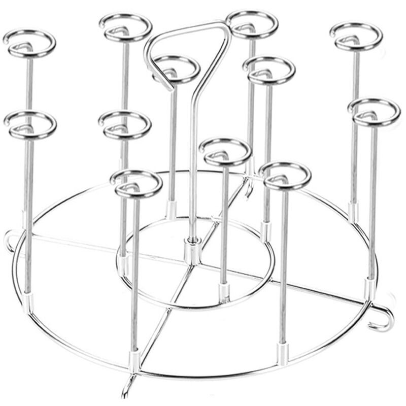 Air Fryer Grill Mit 12 Grillplatten, Grill Aus Rostfreiem Stahl Für Runde Airfryer, Vertikaler Airfryer-stall, Hitzebeständiger Grill (lgl)