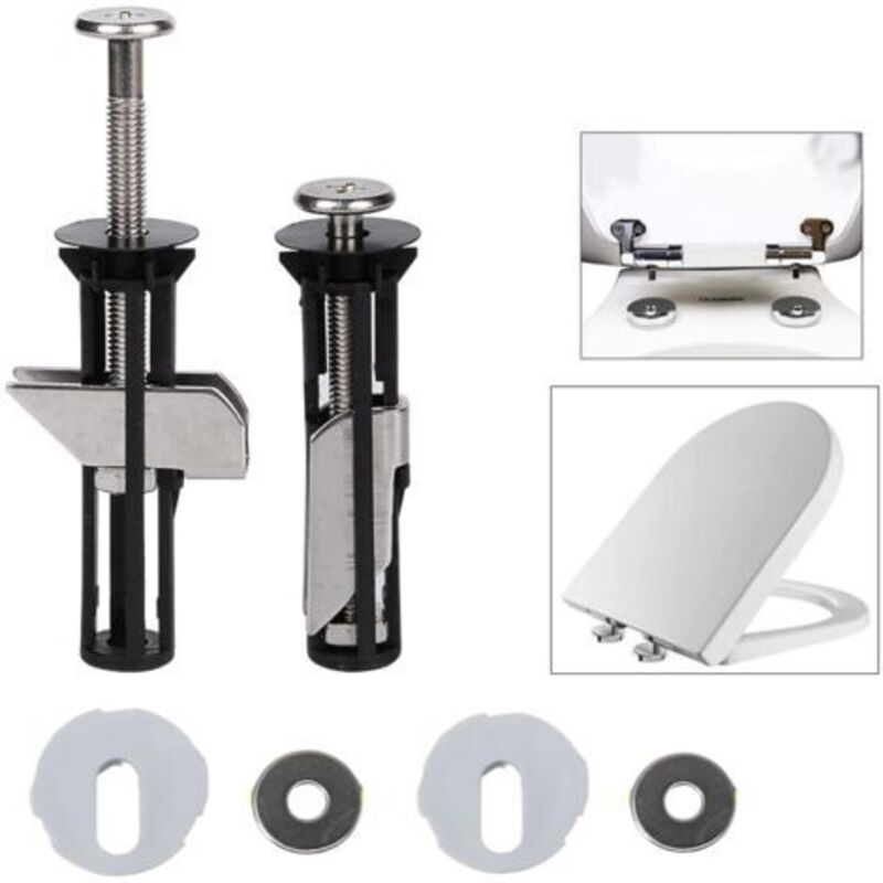Universelle Wc-sitzschrauben, 2er-pack, Robustes Edelstahl-scharnierset Mit Metallscheiben, Zwei Größen Von Ersatzteilen, Kompatibel Mit Den Meisten Marken.