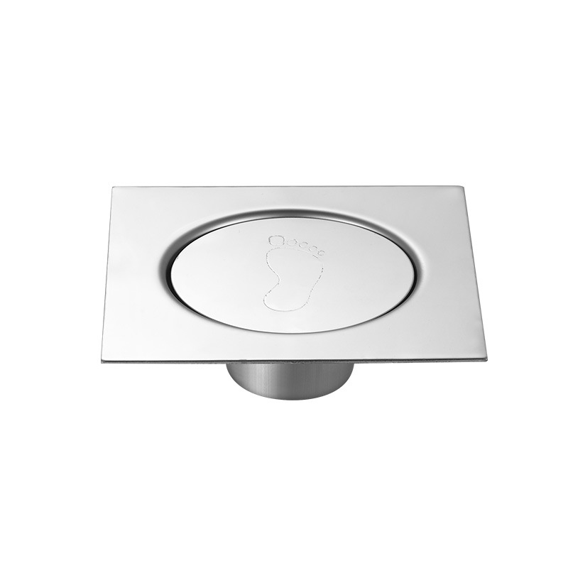 Ablaufgarnitur Mit Federdeckel Aus Edelstahl, Quadratisch, Zqkla