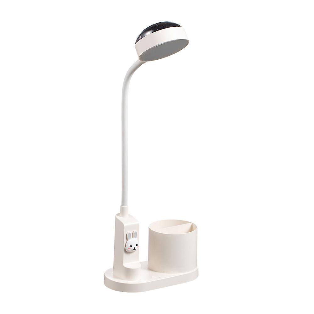 Led-schreibtischlampe Mit Sternenhimmelprojektion, Leselampe Für Kinder, Dimmbare Sternenhimmelprojektionslampe, Mit Stifthalter (1 Stück)