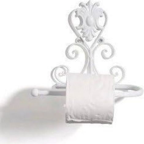 Vintage Wand-toilettenpapierhalter, Toilettenpapierrollenhalter, Handtuchhalter, Badezimmerrollenhalter (weiß)