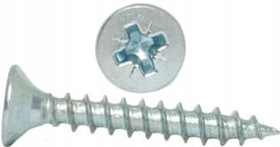 5x25 Holzschraube, Senkkopf, Weiß, 500 Stück