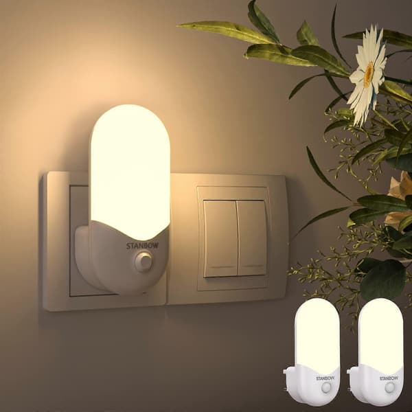 Wandmontierte Nachtlichter, 2er-pack, Sensorgesteuerte Led-leuchten, Automatische Helligkeitsanpassung, Warmweißes Licht, Geeignet Für Flure, Treppenhäuser, Schlafzimmer Und Andere Orte.