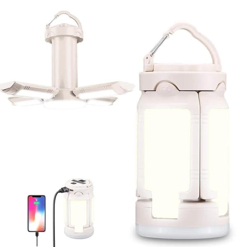 Faltbare Campinglampe – 4000 Lumen, Wiederaufladbare Notleuchte 6 Leuchtmodi, Ipx4 Wasserdicht Geeignet Für Wanderungen, Notfälle Und Stürme