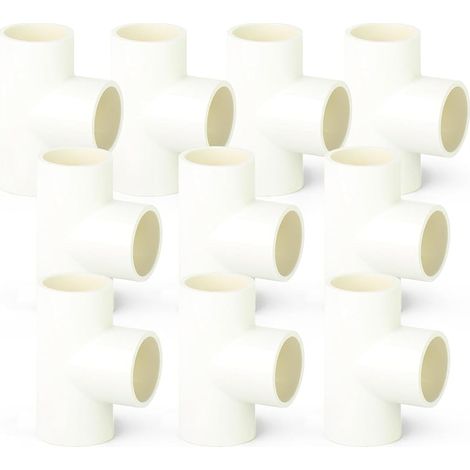 10 Stück Pvc-rohrverbinder T-stücke, 3/4"-pvc-möbelrohrmuffen, Für Den Heim- Oder Industriegebrauch Go-419