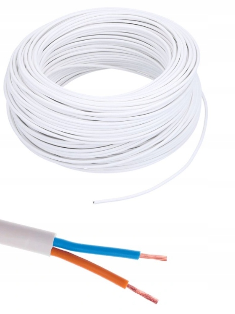 Omy 2x1 25m Weißes Elektrokabel
