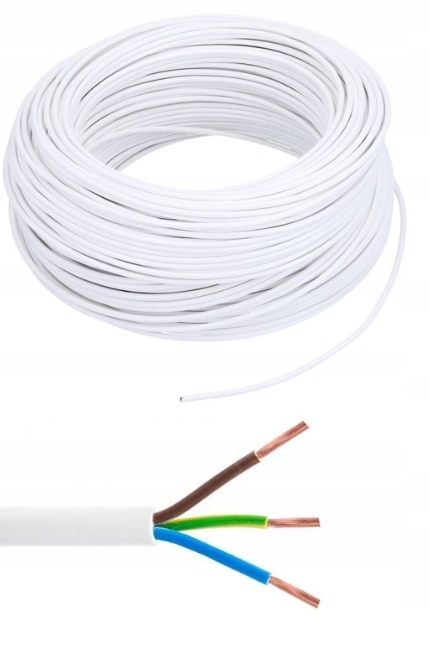 Omy 3x1 25m Weißes Elektrokabel