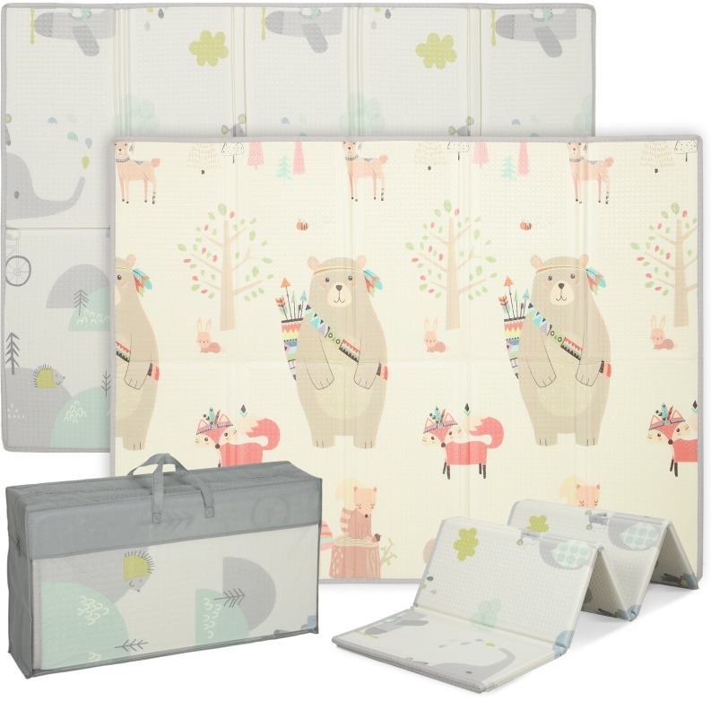 Okwish Baby-spielmatte Aus Schaumstoff 200 X 150 X 1,5 Cm Rutschfest Mit Tieren