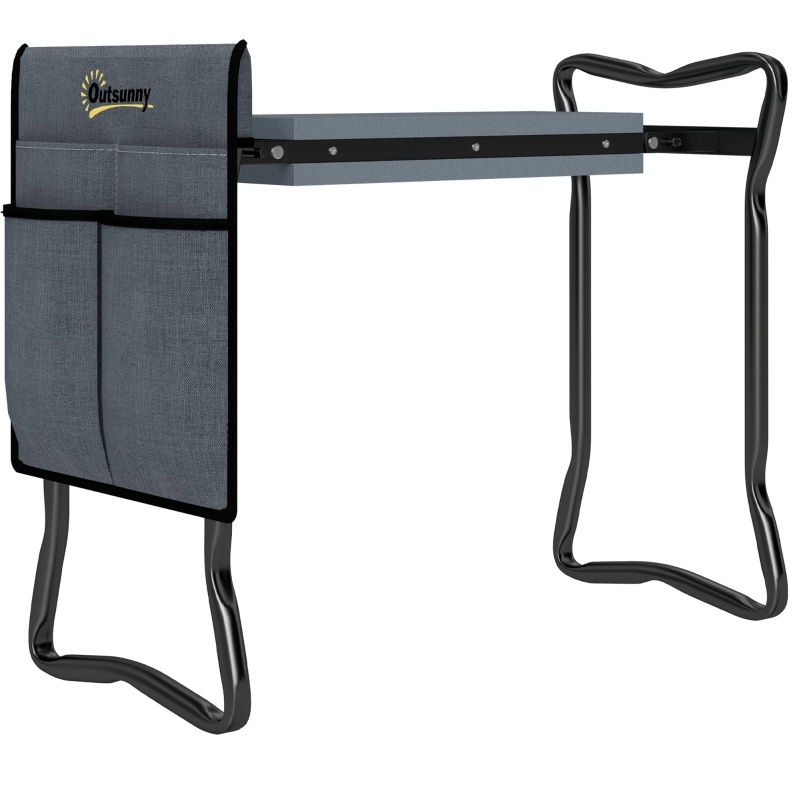 Klappbare Garten-kniebank Aus Stahl Mit Kissen Und Tasche Okwish