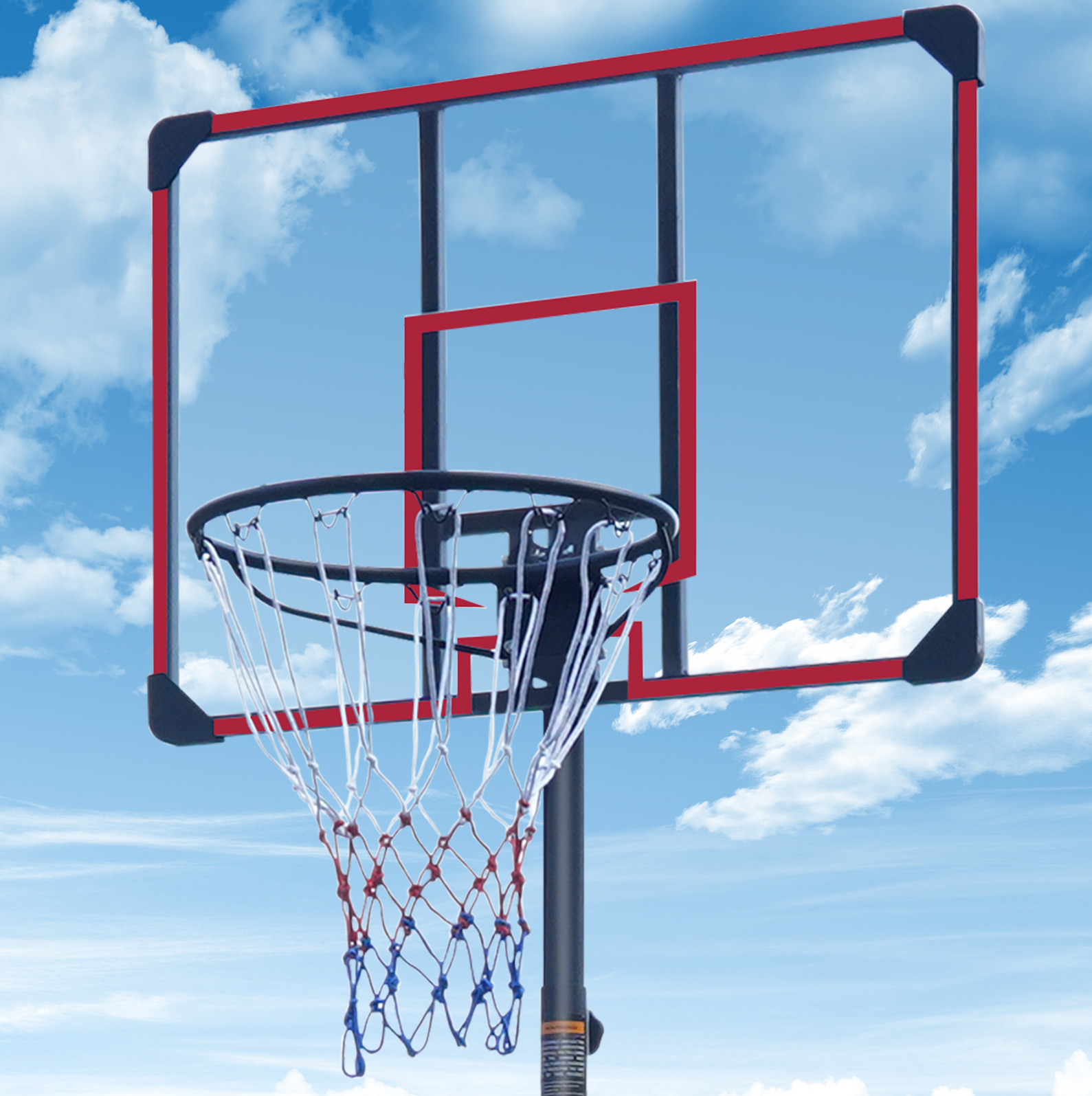 Okwish Höhenverstellbarer Basketballkorb 228,6–280,42 Cm Mit Rollen, Stahl & Polycarbonat