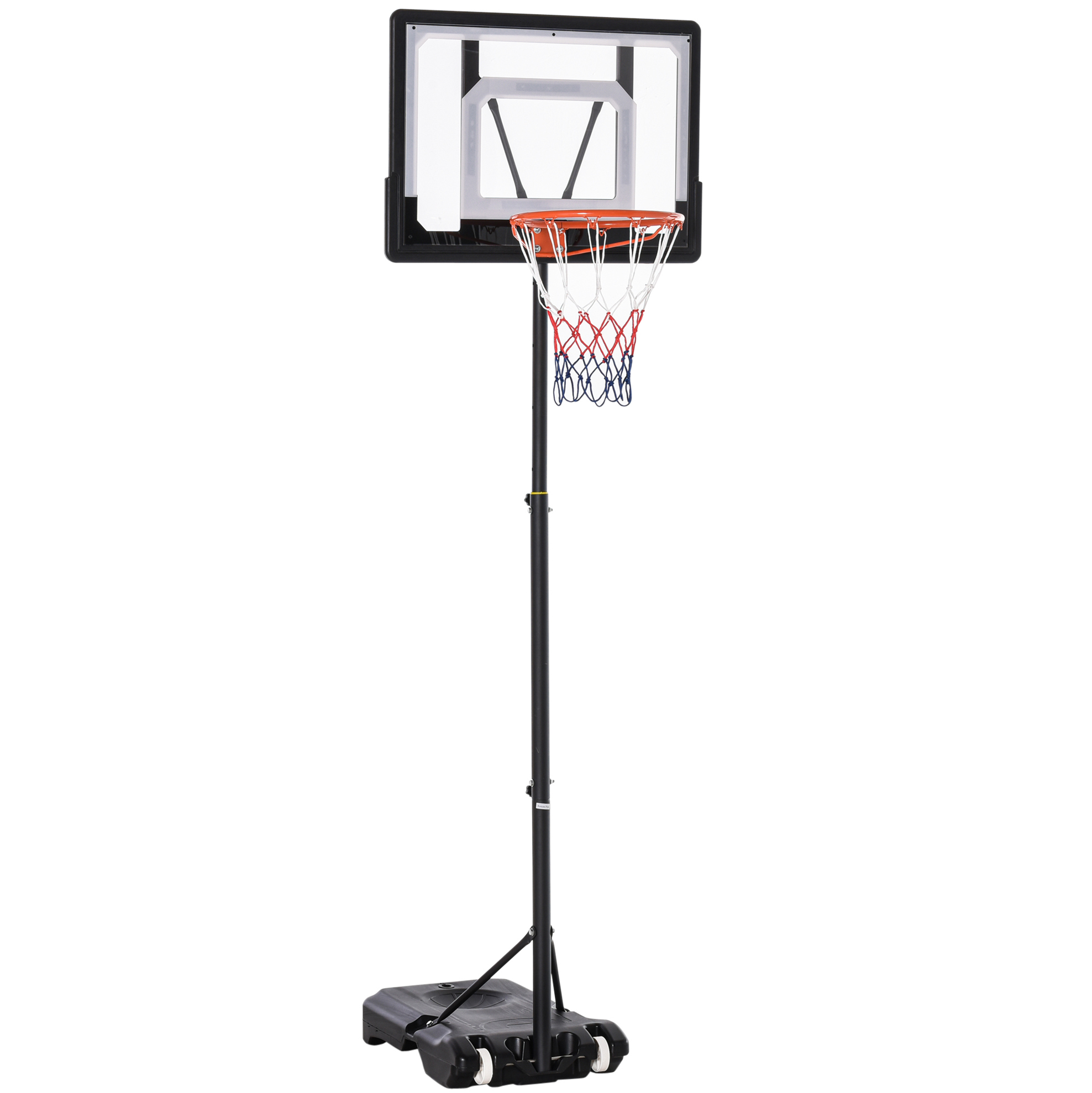 Verstellbarer Basketballkorb Mit Rollen Für Kinder, Schwarz, 83 X 55 Cm, 206–260 Cm