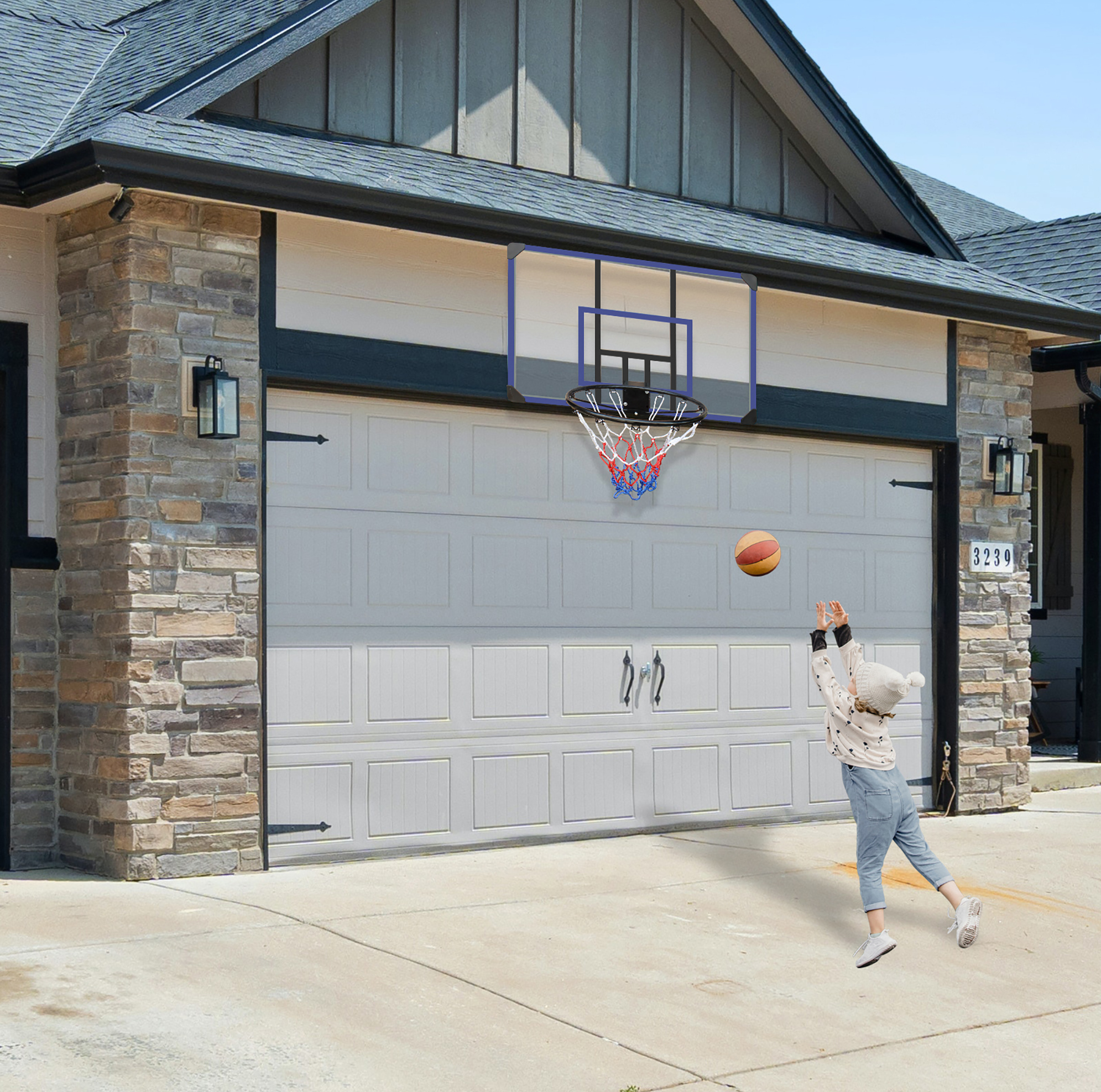 Wand-basketballkorb Mit Bruchsicherem Rückbrett 112 X 72 Cm Für Innen Und Außen Okwish