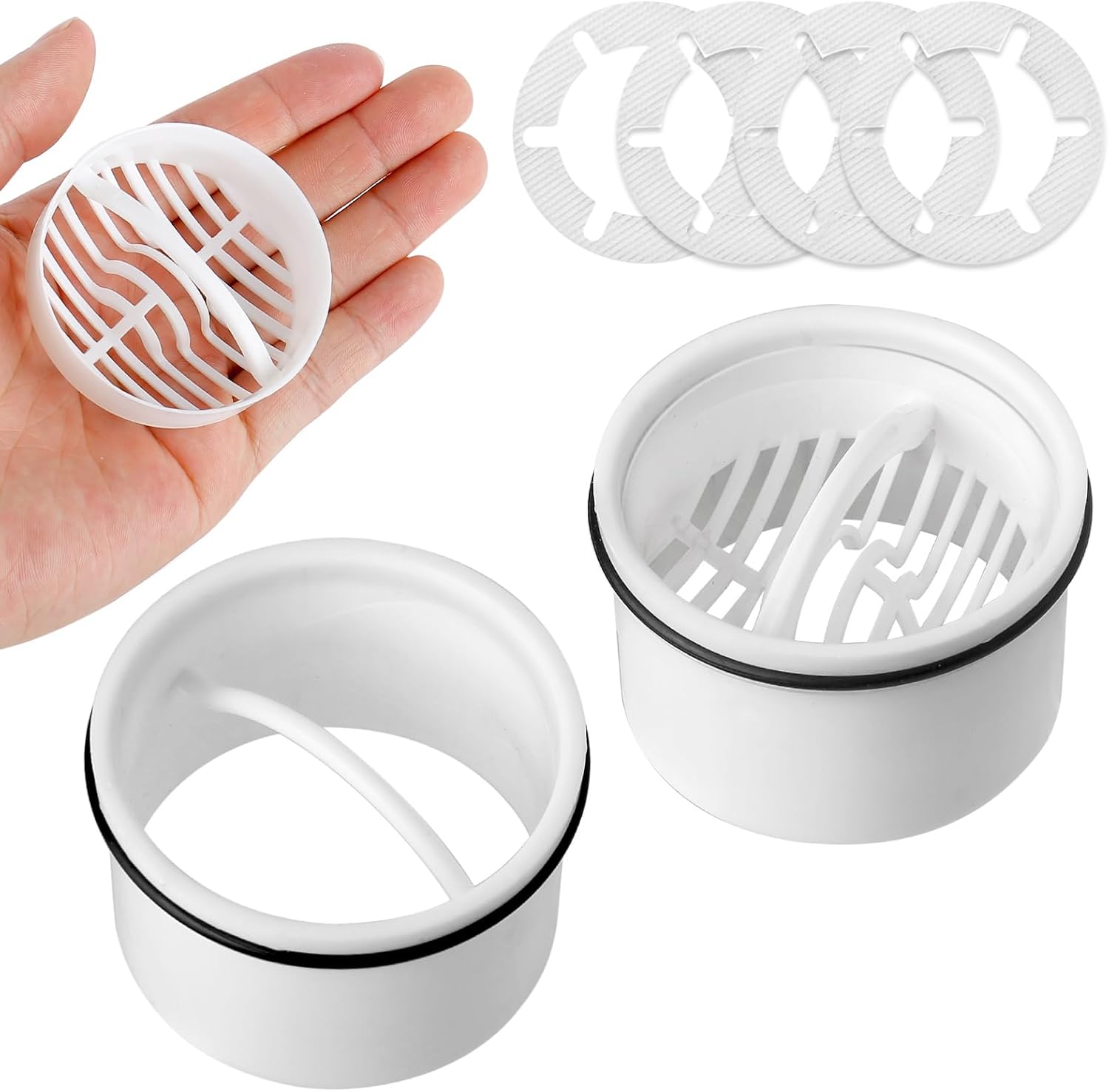 2 Haarfilter-sets + Duschschlauch