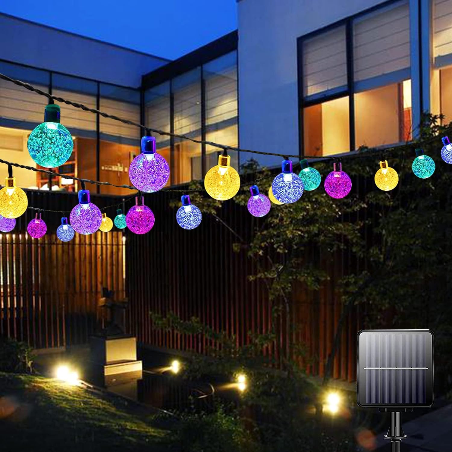 30 Led 6,5 M Lange Solar-lichterkette Für Den Außenbereich - Wasserdicht - Für Die Dekoration Im Innen- Und Außenbereich - Für Zuhause, Garten, Partys, Weihnachten, Feste (mehrfarbig)