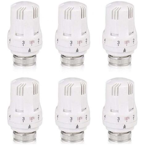 Thermostatventil Für Heizkörper, 6-teiliges Set, Thermostatventil Für Heizkörper, Thermostatkopf M30 X 1,5, Thermostatventil Für Büro Und Haushalt (a) – Variable Mengen