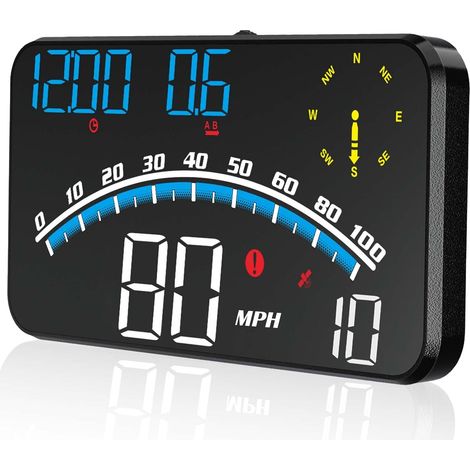 Digitaler Gps-tachometer. Gm Head-up-display (hud) Mit Geschwindigkeitsanzeige Und Meilenanzeige. Kompassanzeige. Müdigkeitswarner. Zurückgelegte Strecke. Höhe. Hd-anzeige Für Geschwindigkeitsüberschr