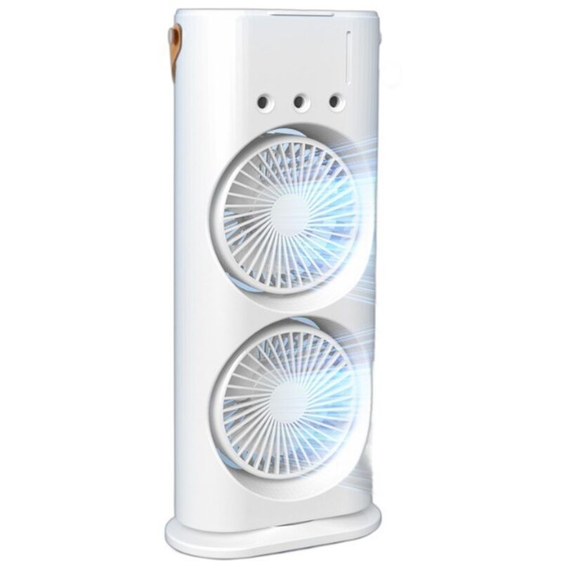 Tragbare Klimaanlage, 4-in-1, Mini-ventilator Mit Wassernebelfunktion, 3 Geschwindigkeitsstufen, Verdunstungskühlung, Tischventilator Für Zuhause, Büro, Schlafzimmer (weiß 2)[energieklasse F]