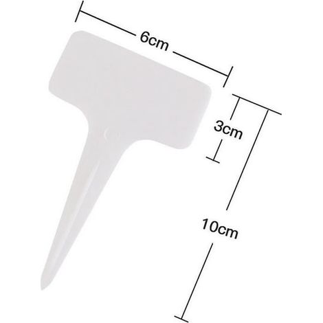 Weiße Kunststoff-pflanzenmarkierungsetiketten, 100 Stück, T-form, Für Blumentöpfe, Setzlinge, Gemüsegarten, Saatgutmarkierungen, Topfetiketten, Gartenzubehör.
