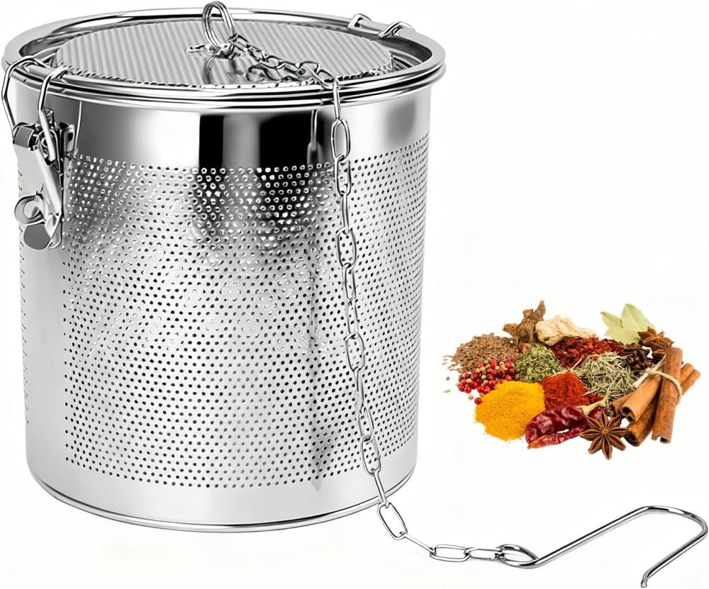 Gewürz- Und Tee-ei Aus Edelstahl, Tee-ei Mit Verlängerter Kette, Extra Teesieb (4,3 L)
