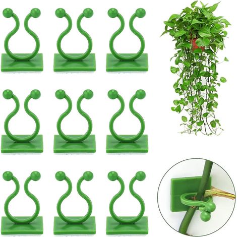 100 Pflanzenclips (grün) Für Kletterpflanzen, Wandbefestigungsclips Für Pflanzen, Unsichtbare, Selbstklebende Wandbefestigung Für Kletterpflanzen