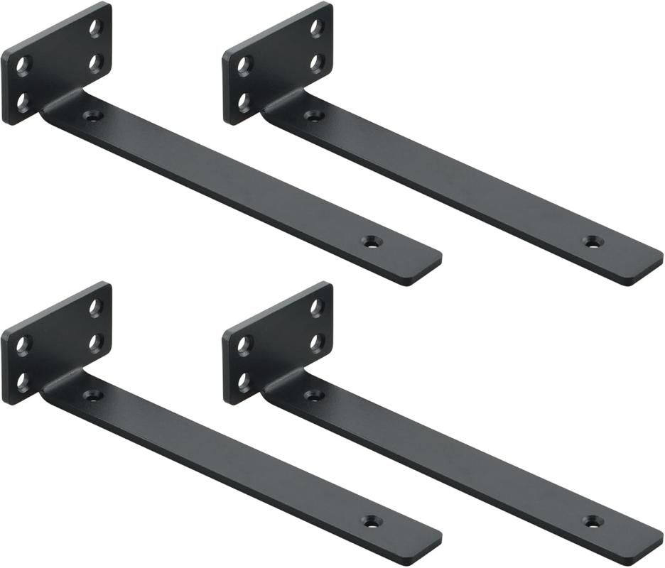4 Stück Wandregalhalterungen, 20 Cm, Schwarz