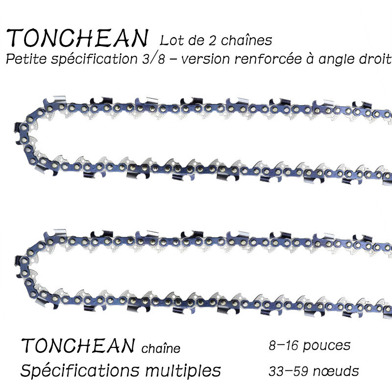 Tonchean Kettensägen-führungsschiene Und -kette, 2er-pack, Rückschlagarme 3/8" Lp 52-gliedrige Kettensägenkette Für 14"-kettensägen, 26-teiliges Schwert, Elektrolytisch Abgewinkeltes Segment