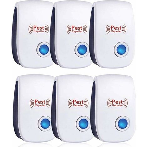 Ultraschall-mäuse- Und Rattenabwehrgerät – 6er-pack – Reichweite Bis Zu 120 M² – Ungiftig Und Geräuschlos – Variable Frequenztechnologie