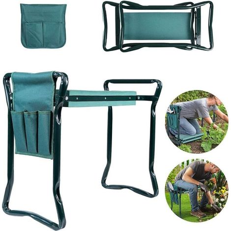 Klappbarer Gartenhocker Mit Kissen Und Kniefunktion – Inklusive Werkzeugtasche – Optimaler Komfort Für Intensive Gartenarbeit