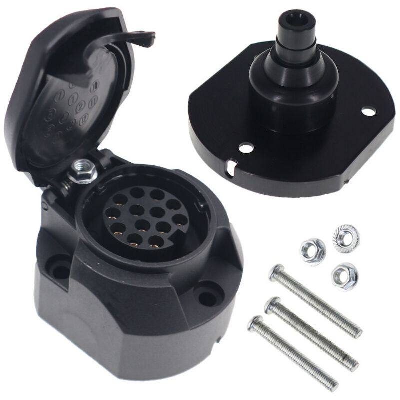 13-poliger Anhängerstecker, 13-polige Anhängerbuchse Mit Gummidichtung, Wasserdichter 12-v-stecker (männlich/weiblich) Für Lkw, Wohnmobil, Pkw, Boot, Wohnwagen